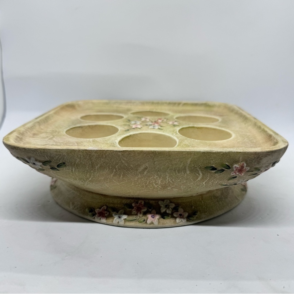 Partylite Multi 6 Tealight 3 Wick Candle Holder Terrace Blossom Floral Garden